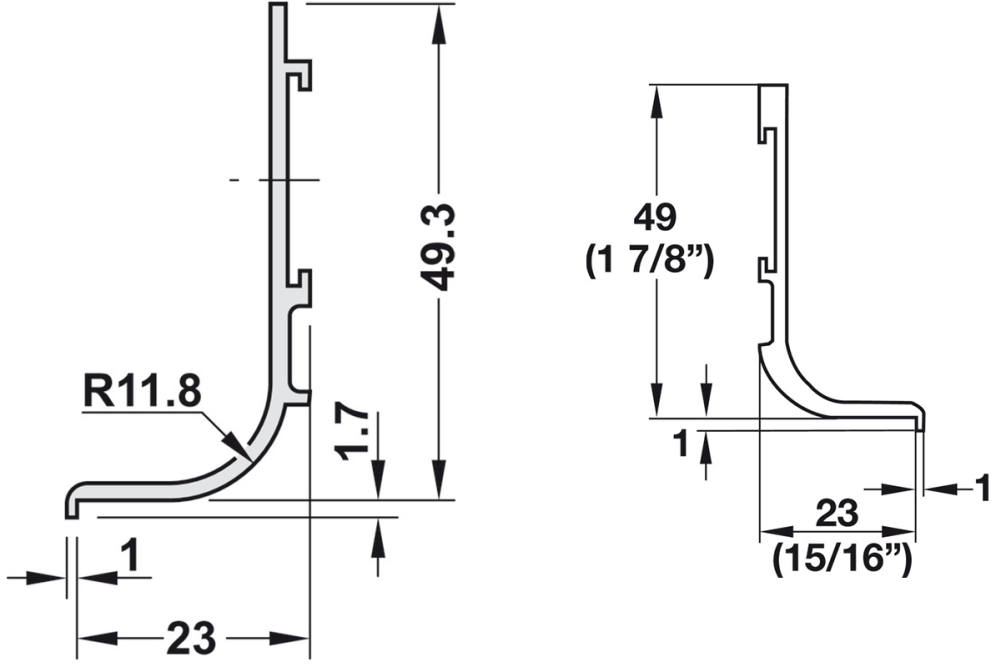 Aluminium handle profile