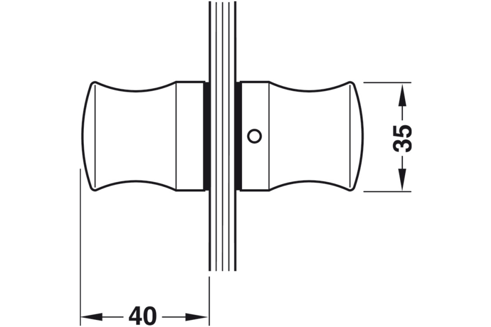 Back to back knob set, Aquasys
