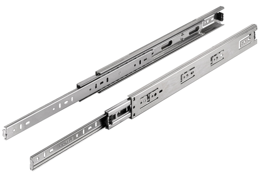 Ball bearing runner, Häfele Matrix Runner BB S, overextension, load bearing capacity up to 30 kg, steel, side mounted