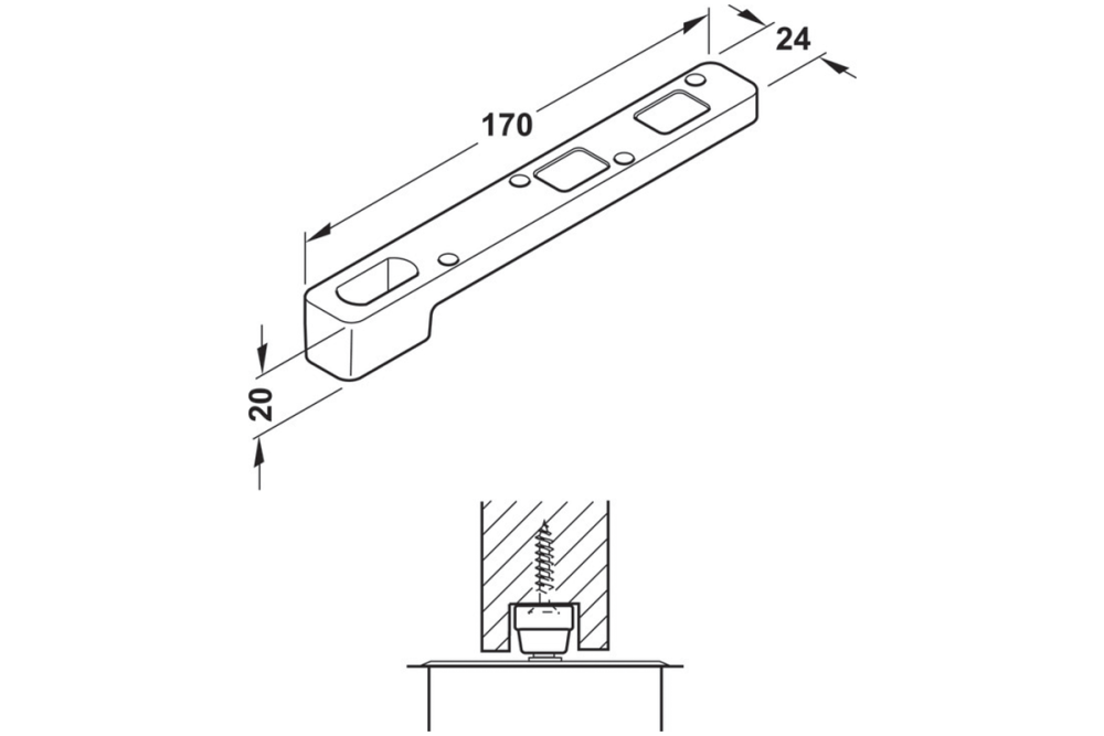 Bottom strap, for floor spring, Startec