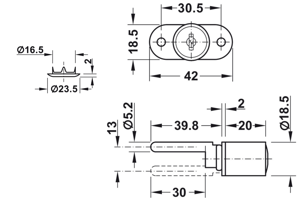 قفل مركزي دوّار مع أسطوانة صفيحية