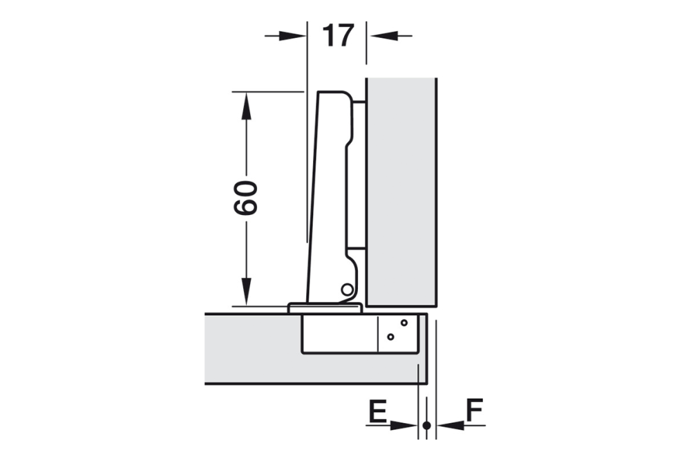 Concealed hinge, Häfele Metalla 310 A 110°, full overlay mounting