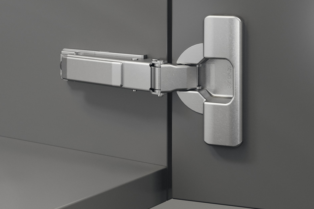 Concealed hinge, Häfele Metalla 510 A/SM 110°, full overlay mounting