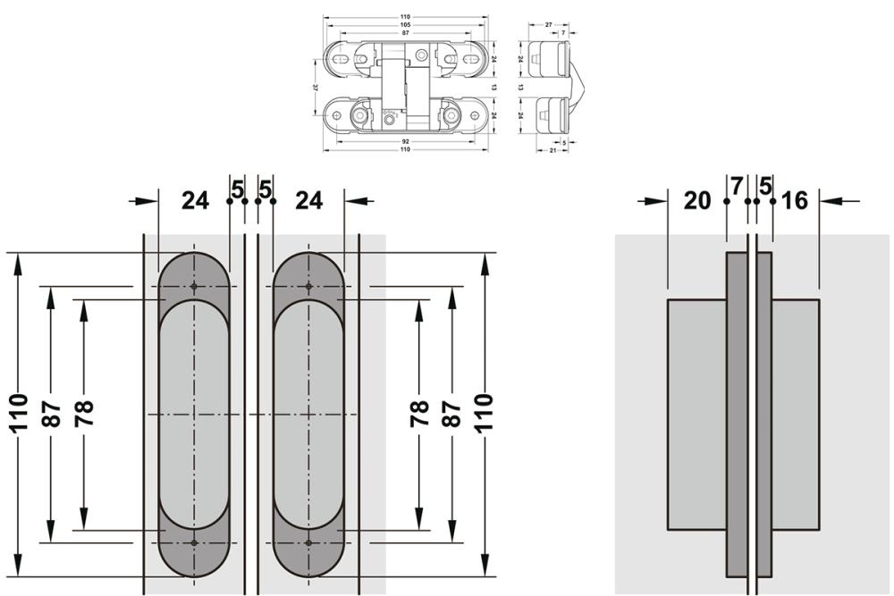 مفصلة مخفية مدمجة – للأبواب الداخلية