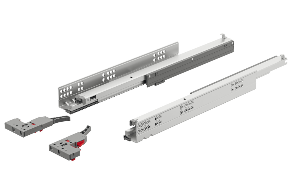 Concealed runner, Häfele Matrix Runner UM A 30, full extension, load bearing capacity up to 30 kg, synchronised running action