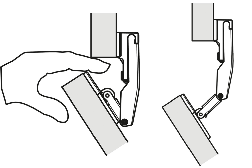 Connecting Hinge, for Doors with 20 mm (13/16") Aluminum or Wood Frame