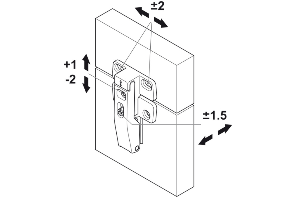 Connecting Hinge, for Doors with 20 mm (13/16") Aluminum or Wood Frame