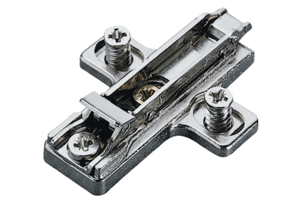 Cruciform mounting plate, For Tiomos, with pre-mounted Euro screws