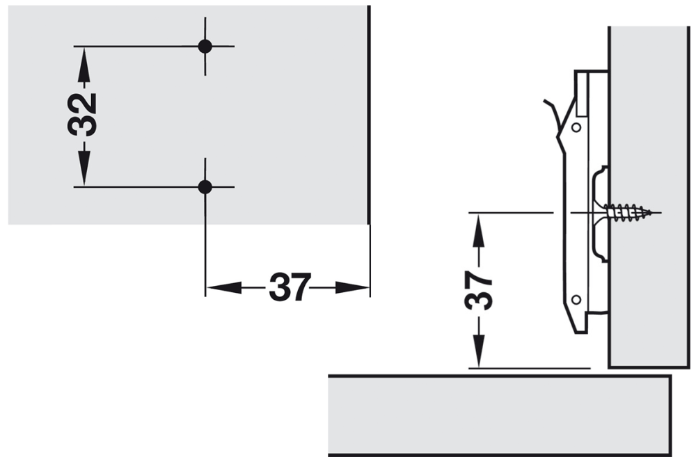 صفيحة تثبيت متصالبة، Häfele Metalla 510 SM