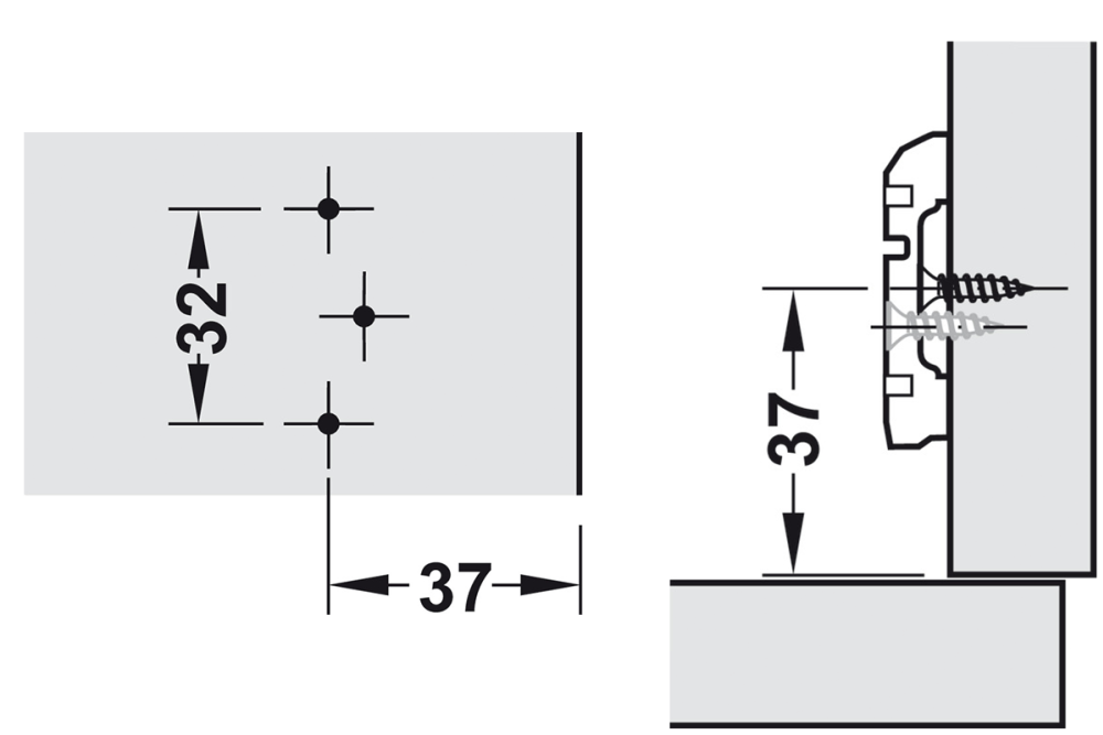 🧩 صفيحة تثبيت متصالبة - Häfele Metallamat A