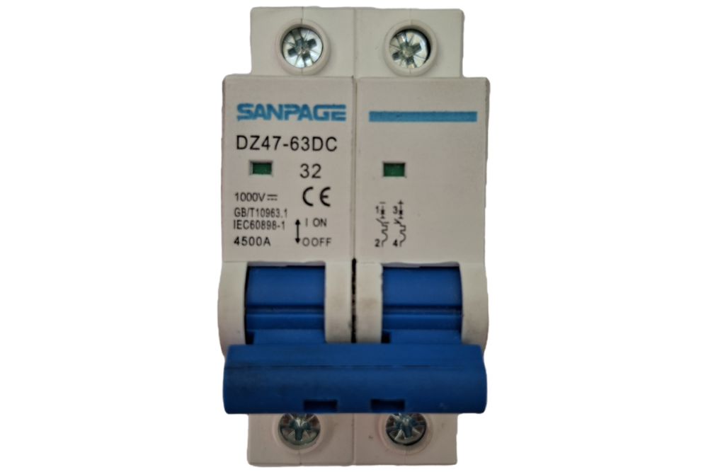 DC1000V MCB 2P/16A,32A,125A