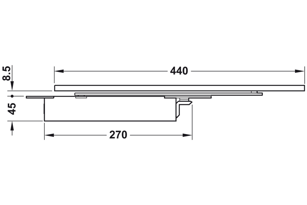 Door closer, Boxer, EN 2–4, concealed, with electromechanical hold open function, Geze
