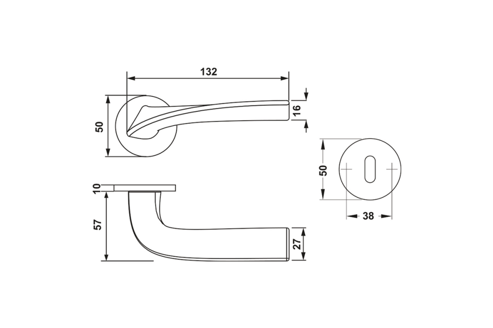طقم مقبض باب، سبيكة الزنك، الدرجة 3، MASTER
