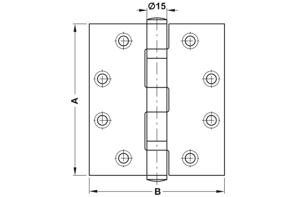 Drill-in hinge, Startec, for flush doors up to 58 kg