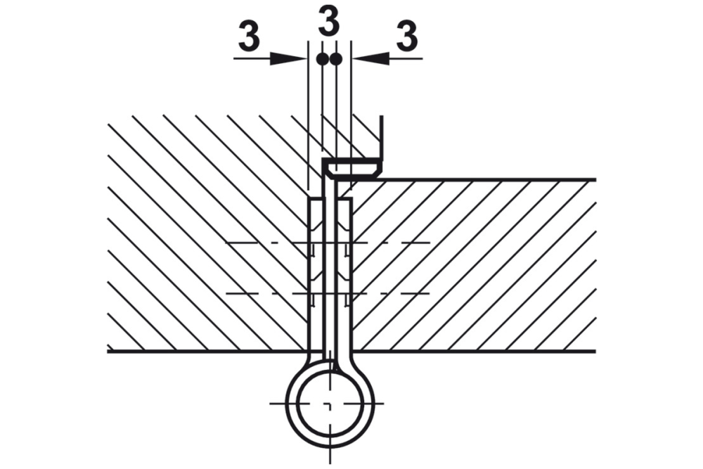 Drill-in hinge, Startec, for flush doors up to 58 kg