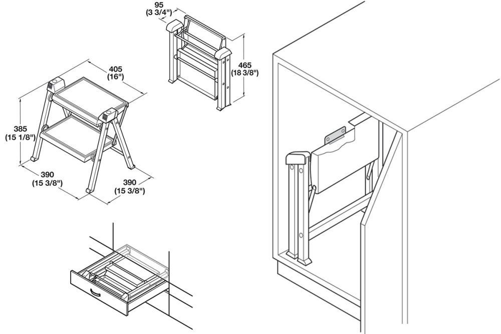 درج طيّ Hailo Stepfix – فولاذي