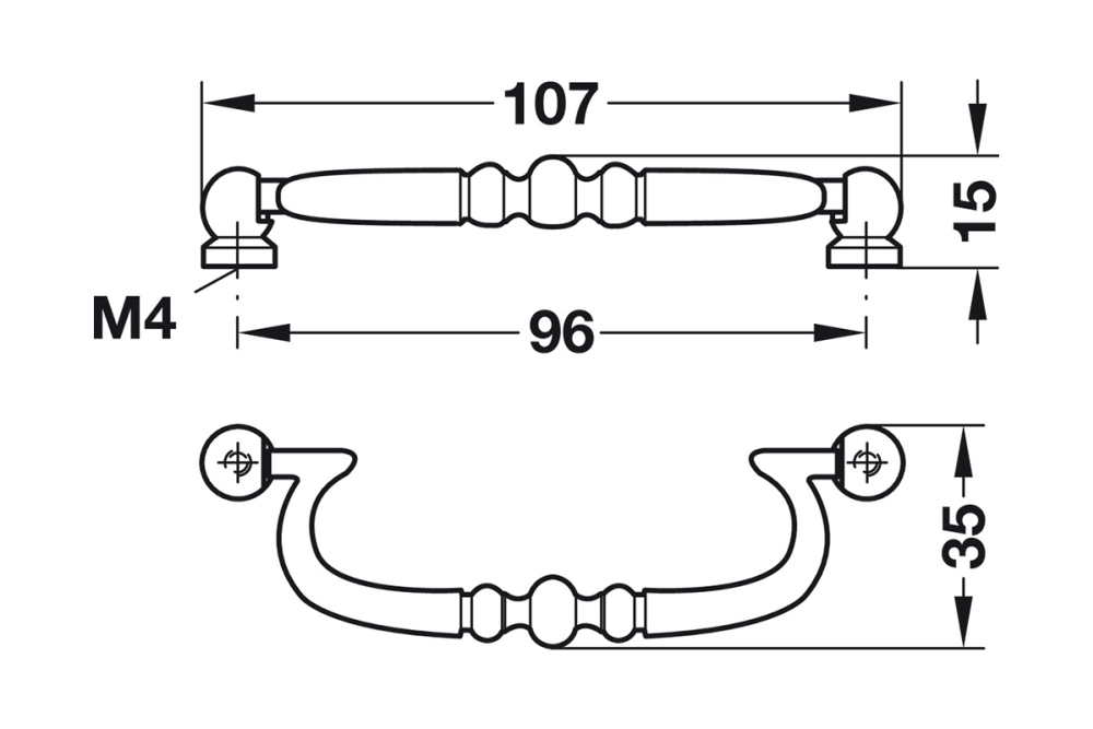 Furniture handle, Drop pendant handle, zinc alloy