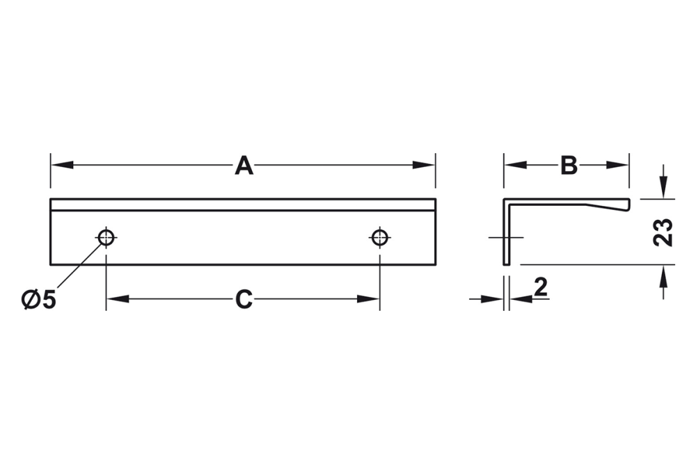 مقبض أثاث – مقبض حافة – ألومنيوم