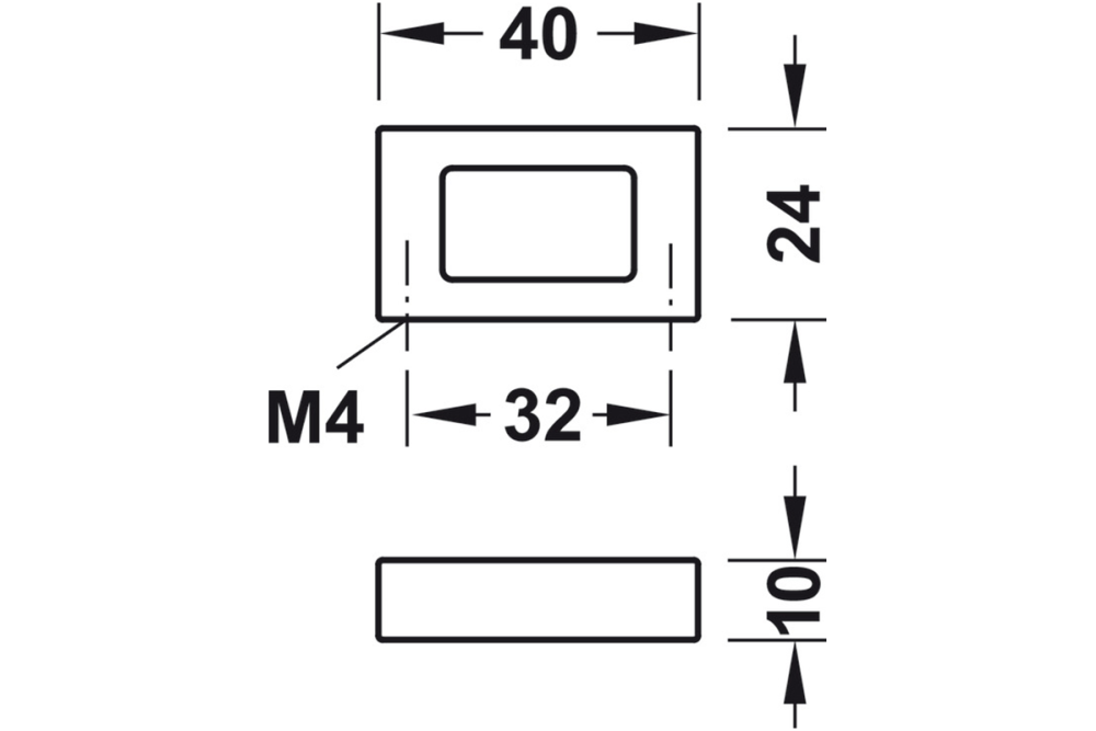 Furniture handle, Finger Pull Handle, Zinc Alloy, Straight-Edged, Häfele Déco H1320