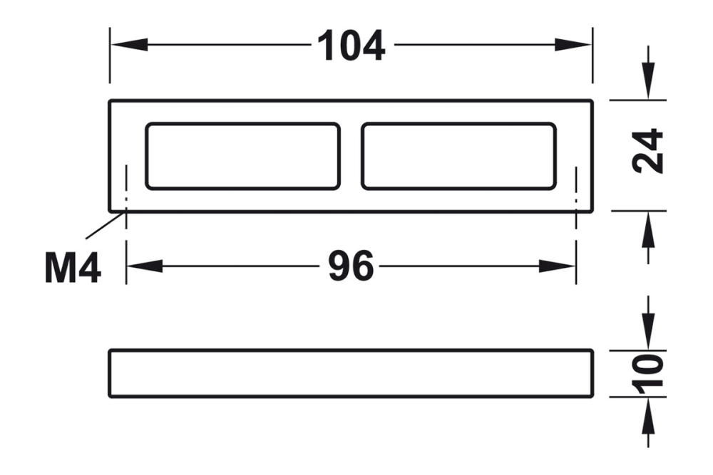 Furniture handle, Finger Pull Handle, Zinc Alloy, Width 104 Mm, Straight-Edged, Häfele Déco H1320