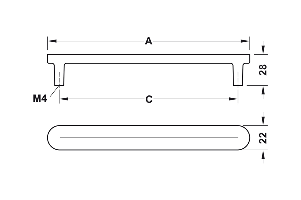 مقبض أثاث مع قاعدة – ألومنيوم – Häfele Déco H2110
