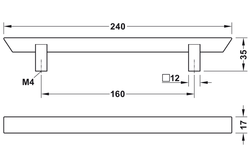 Furniture handle, Handle With Base, Zinc Alloy, Häfele Déco H1740
