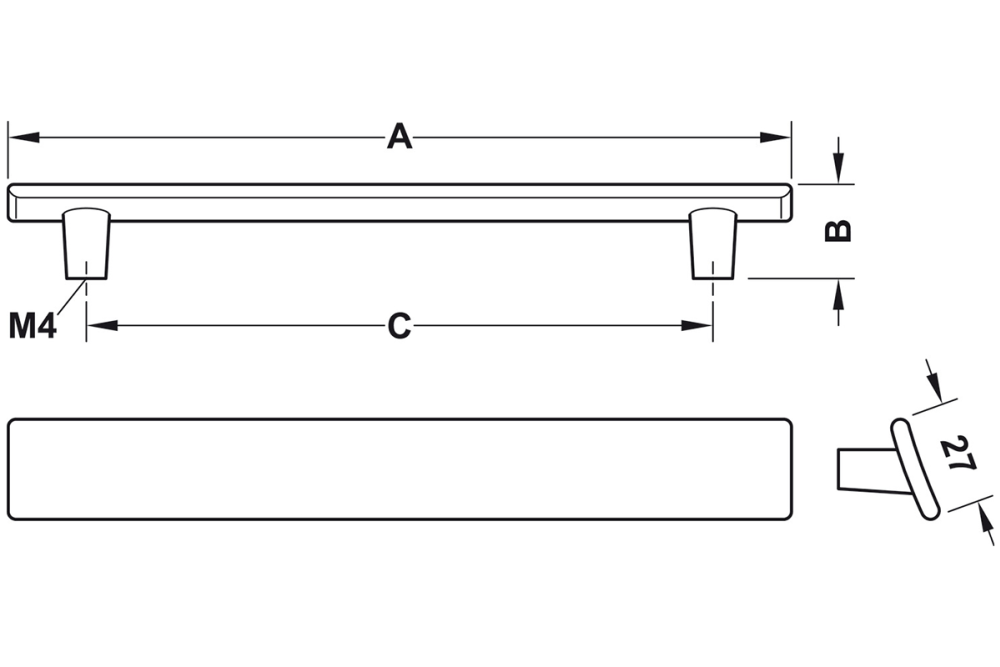 Furniture handle, Handle With Base, Zinc Alloy, Häfele Déco H1975
