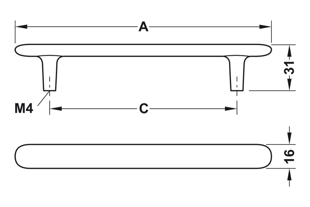 مقبض أثاث مع قاعدة – Häfele Déco H2135