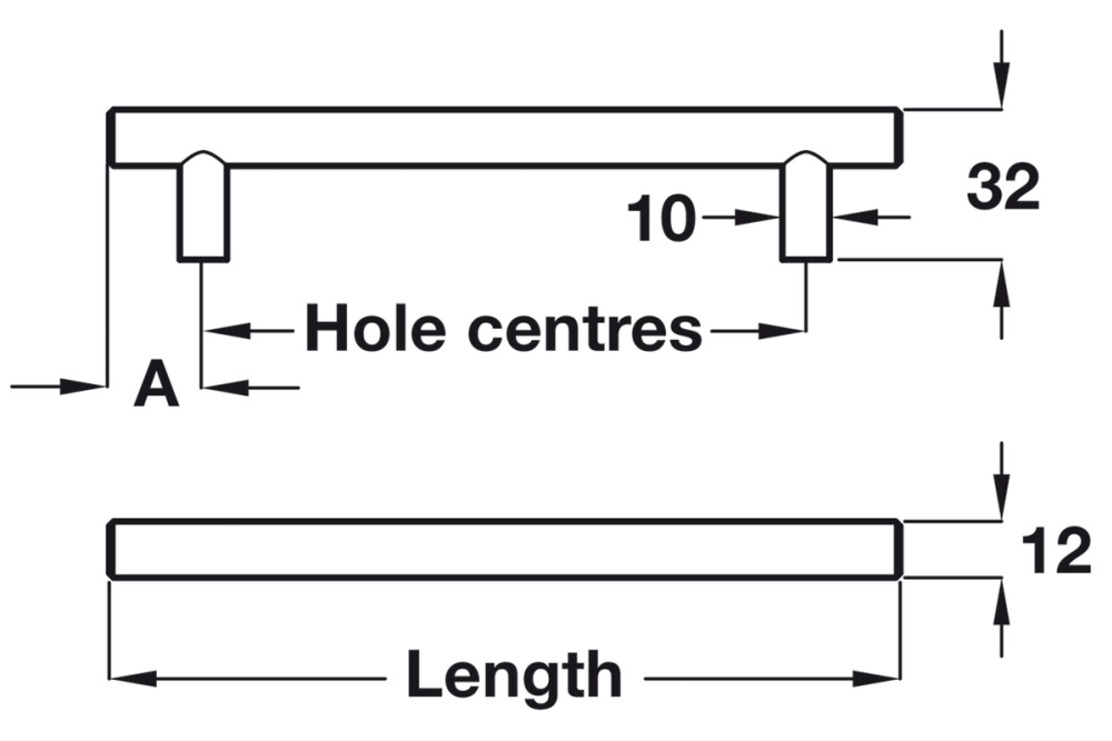 Furniture handle, Handle with base, steel
