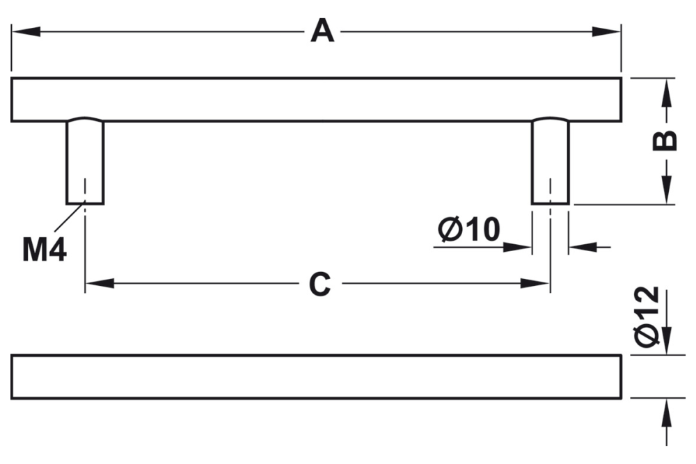 Furniture handle, Stainless steel