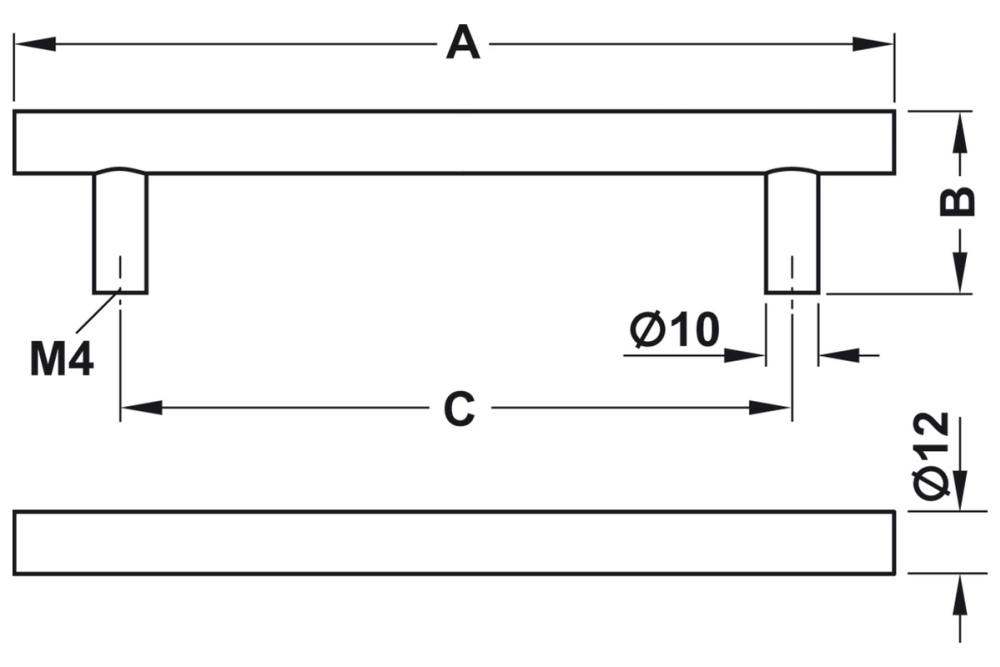 Furniture handle, Stainless steel