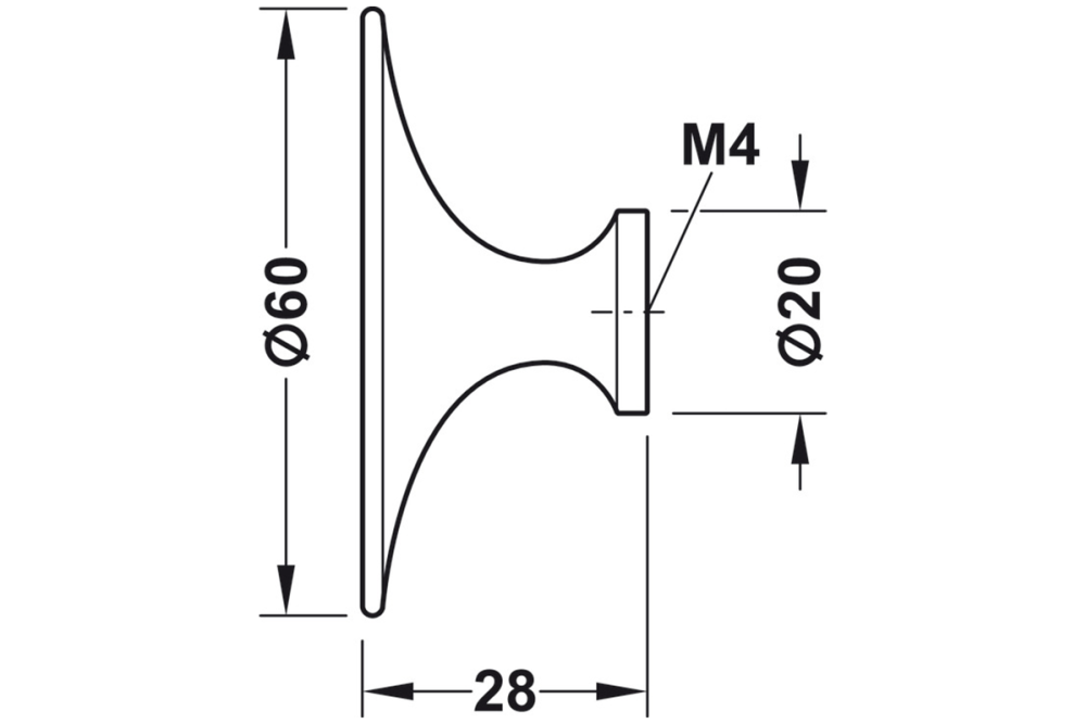Furniture knobs, Furniture Knob, Zinc Alloy, Häfele Déco H1960