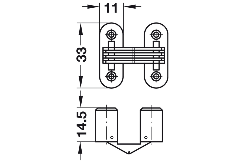 مفصلة مخفية – للتركيب الخفي، للأبواب الخشبية بسماكة تبدأ من 16 مم