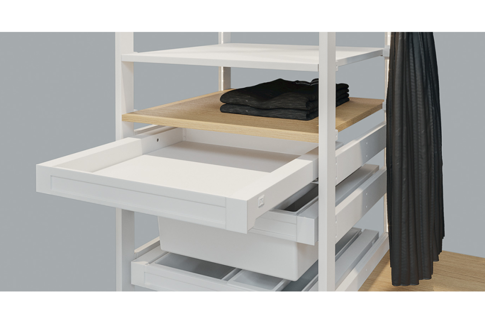 رفّ مُعلق (Hook-In Shelf)، من الفولاذ المطلي، Häfele Dresscode