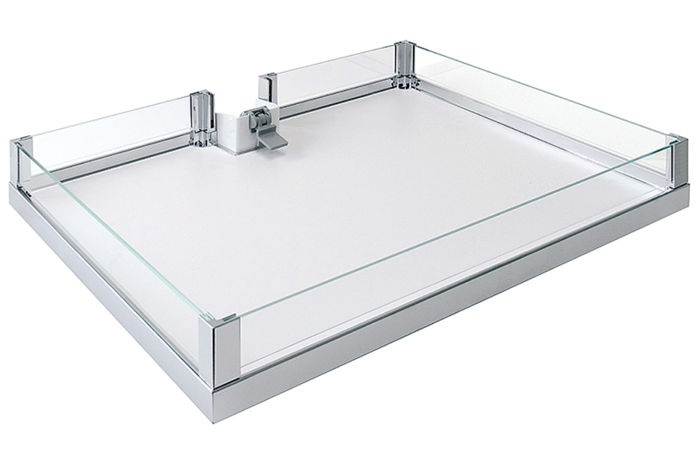 Hook-in shelf, with height extension panel