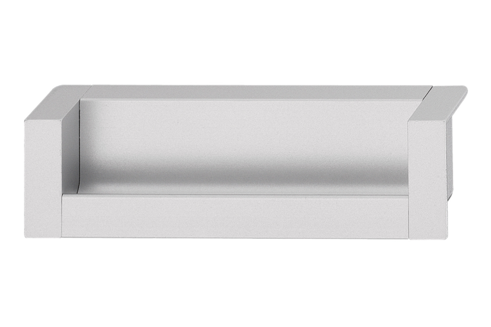 Inset handle, Aluminium, zinc alloy end caps, U-shape