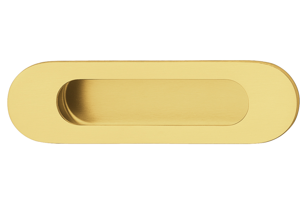 Inset handle, Stainless steel, oval