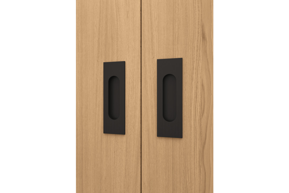 Inset handle, Stainless steel, oval