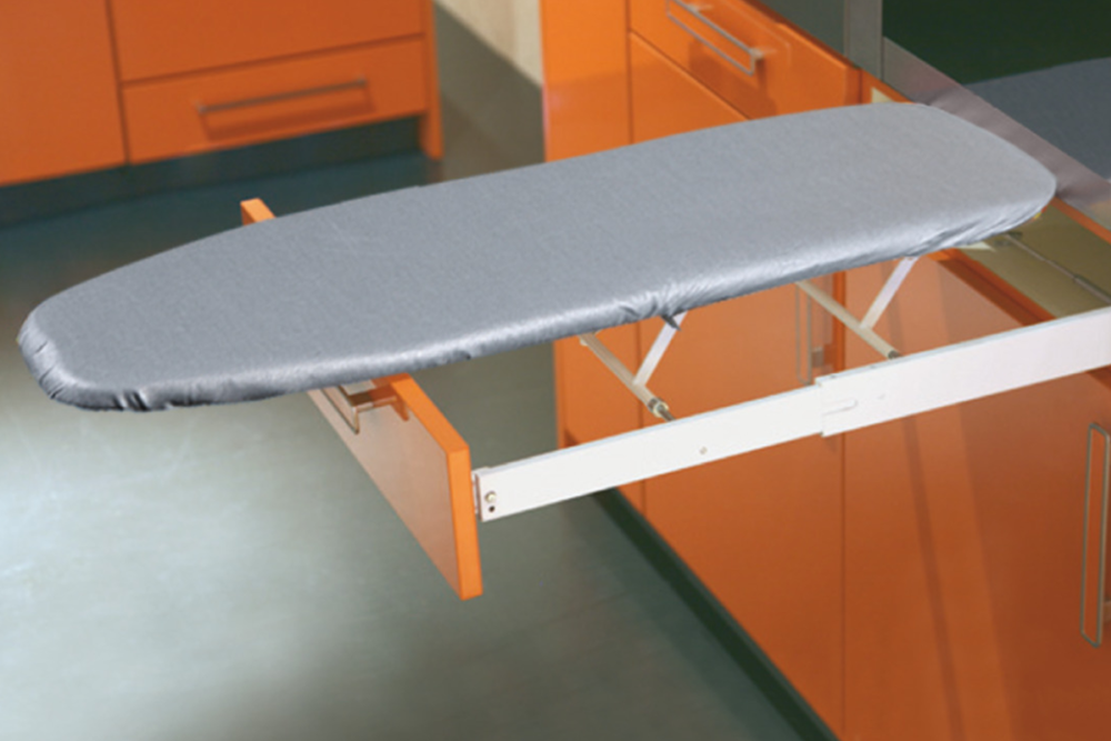Ironing board, Ironfix, for installation behind drawer front panel