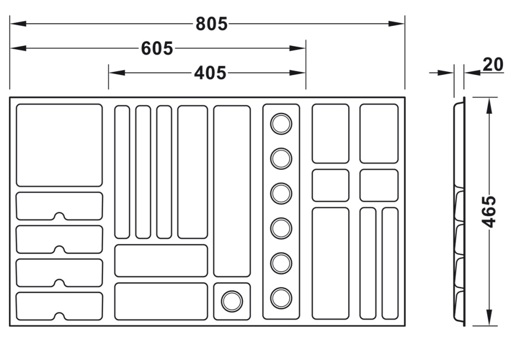 Jewellery insert, For Häfele Dresscode pull out frame