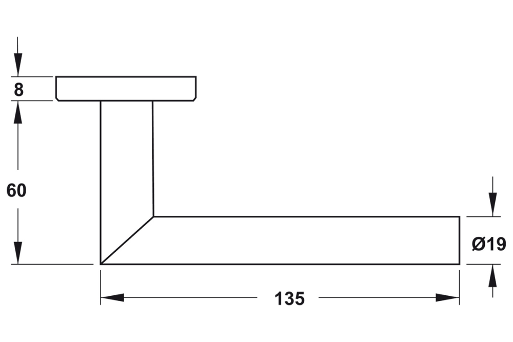 Lever handle on rosette, residential areas, stainless steel, Startec, LDH 2171, rose