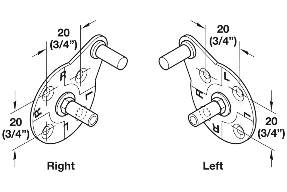 Lid Stay, with joint, for wooden flaps