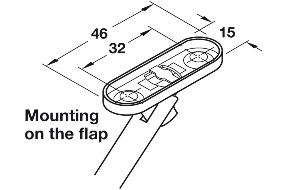 Lid Stay, with joint, for wooden flaps