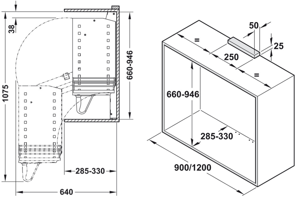 Lift fitting, wall unit with self closing mechanism