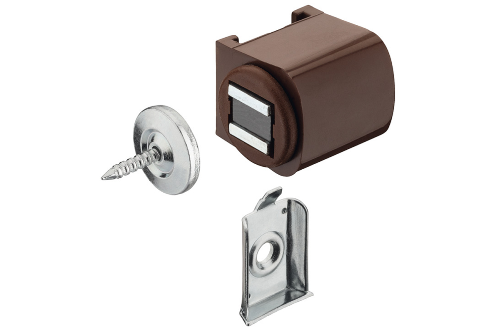 Magnetic catch, pull 3.0–4.0 kg, for screw fixing, round