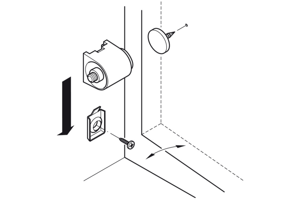 Magnetic catch, pull 3.0–4.0 kg, for screw fixing, round