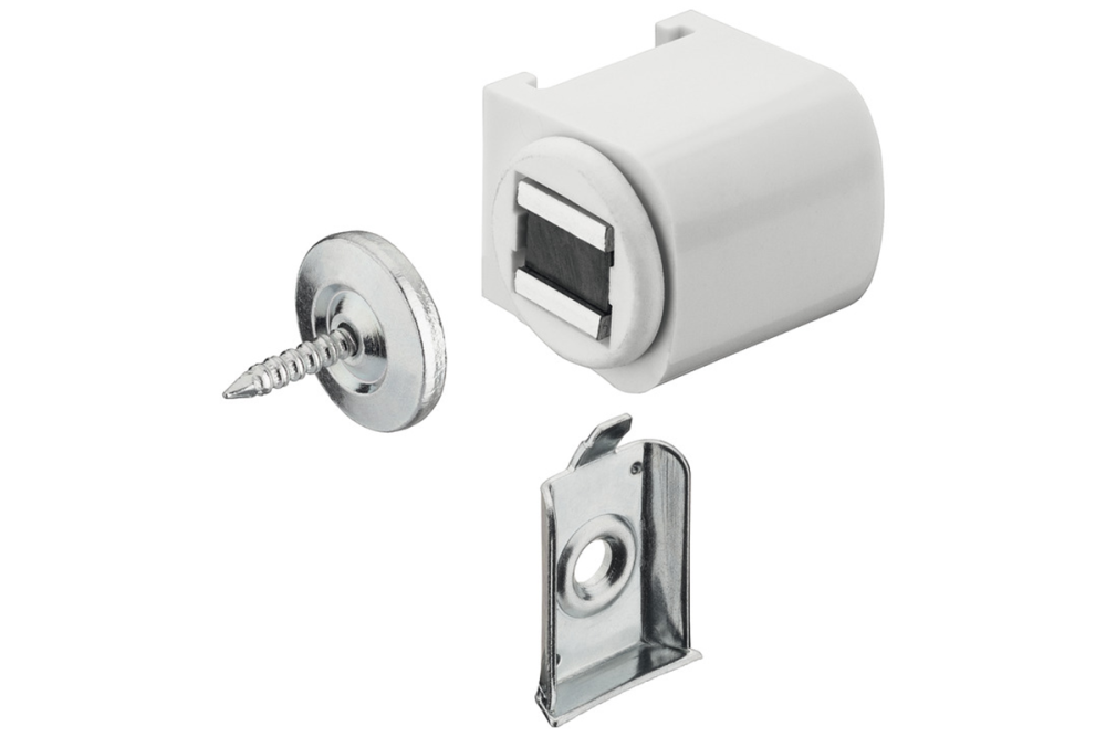 Magnetic catch, pull 3.0–4.0 kg, for screw fixing, round