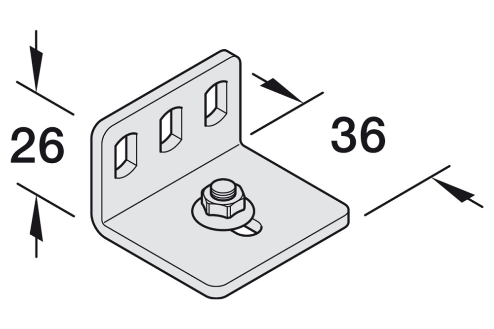 Mounting bracket, with screw and nut