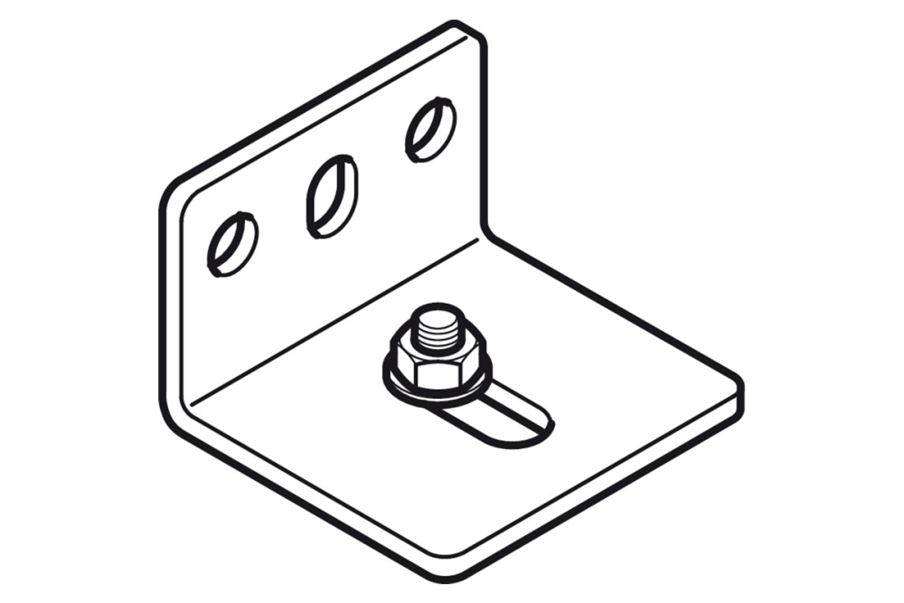 Mounting bracket, with screw and nut