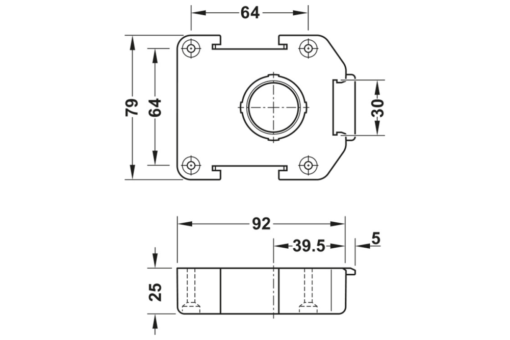 Mounting plate, For Häfele Axilo® 78 Plinth System